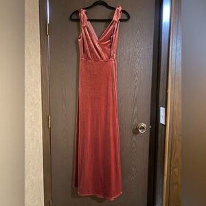 Lulus Velvet Tie-Strap Wrap Maxi Dress